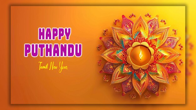 Premium PSD | Happy puthandu tamil new year celebration background