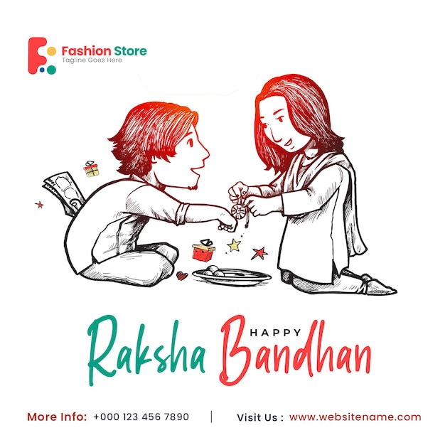 Happy raksha bandhan celebration social media post flyer banner poster.