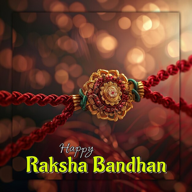 PSD happy raksha bandhan festa indiana decorativa celebrazione di sfondo culturale post sui social media