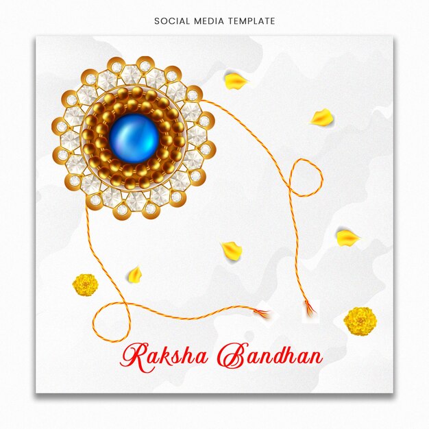 PSD happy raksha bandhan social media template for instagram post feed