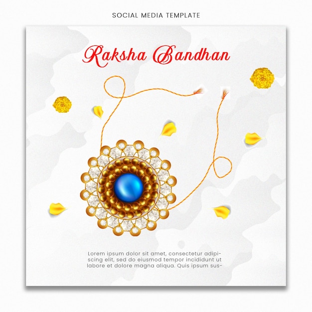 PSD happy raksha bandhan social media template for instagram post feed