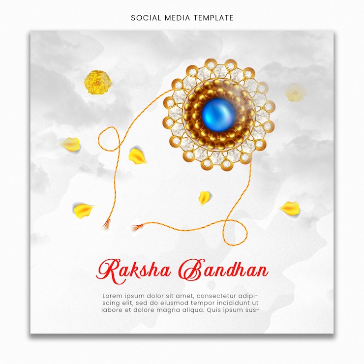 PSD happy raksha bandhan social media template for instagram post feed