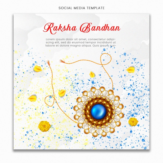 PSD happy raksha bandhan social media template for instagram post feed