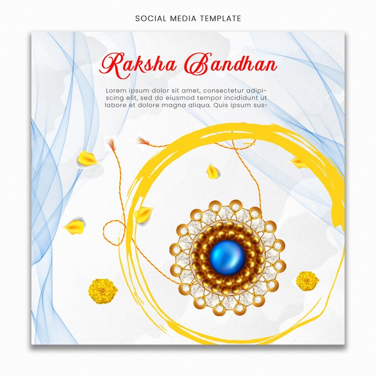 PSD happy raksha bandhan social media template for instagram post feed