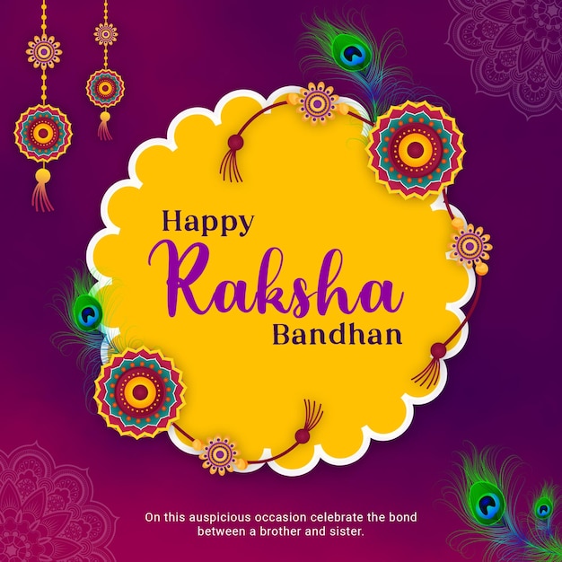 PSD happy raksha bandhan template design