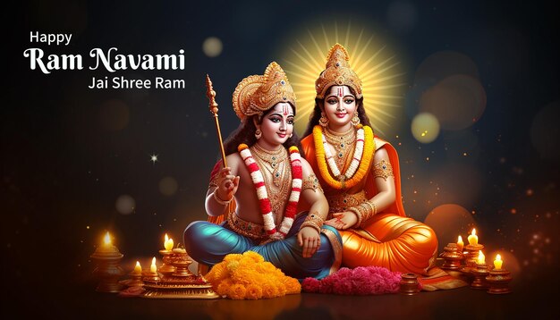 PSD happy ram navami background