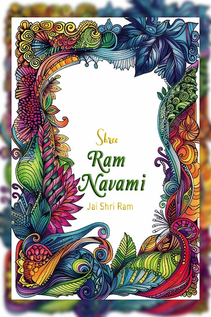 Happy ram navami cultural hindu festival wishes celebration card isolated on transparent background