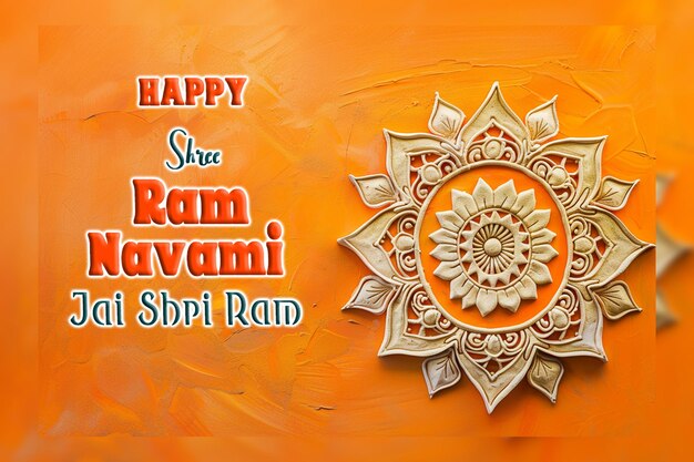 Happy ram navami cultural hindu festival wishes celebration card isolated on transparent background