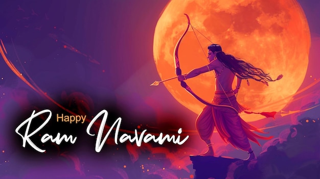 Felice ram navami sfondo della festa indù indiana