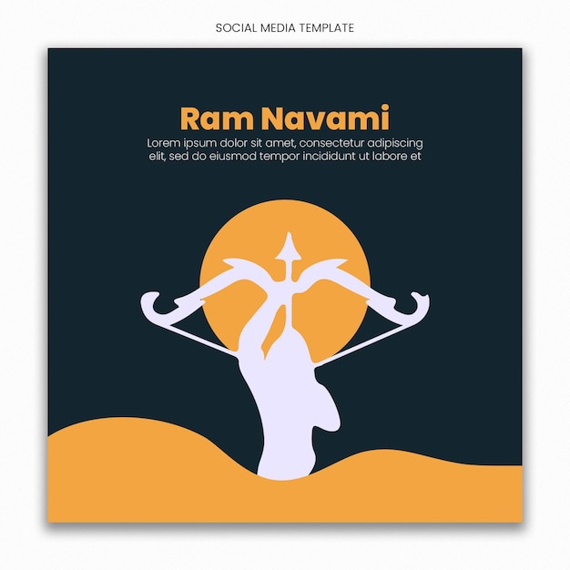 Happy ram navami social media template for instagram post feed