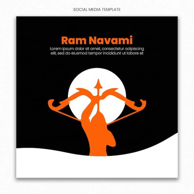 Happy ram navami social media template for instagram post feed