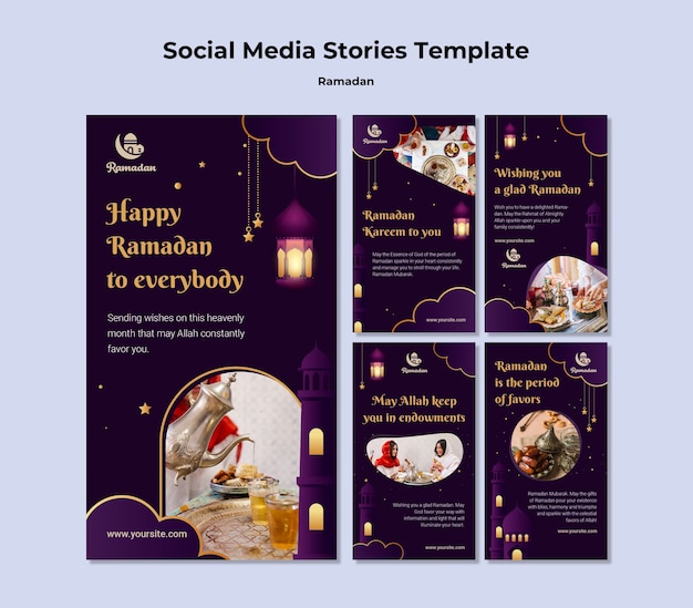 PSD happy ramadan social media stories template