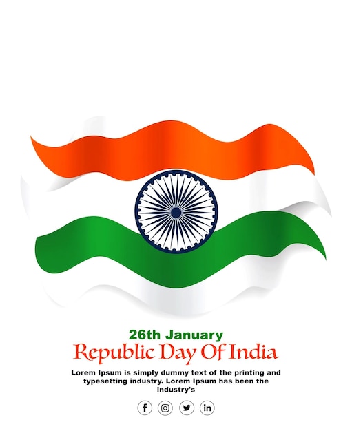 インドの共和国記念日 ポスターデザイン背景