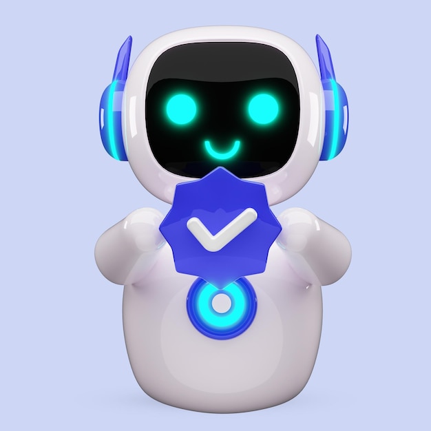 ハッピーロボット 3D AI キャラクター チャットボット マスコット GPT チャットロボット アイコン 人工知能