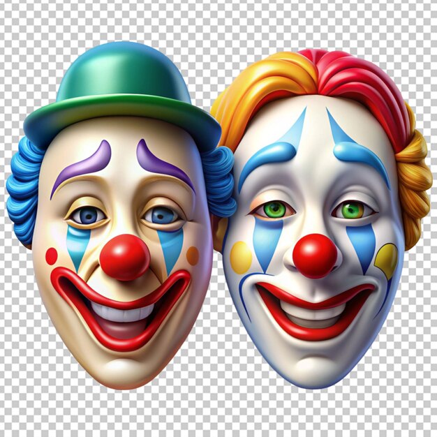 PSD happy and sad clown masks