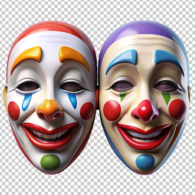 PSD happy and sad clown masks