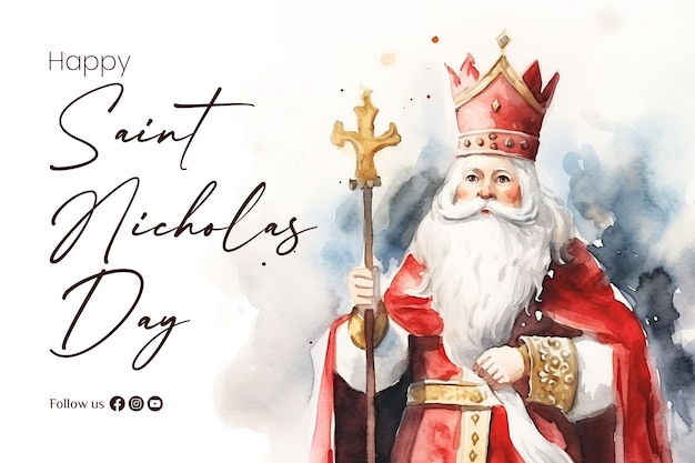 PSD happy saint nicholas day background and banner