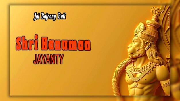 PSD happy shiri hanuman jayanti bold iconic logo lord hanuman festival background