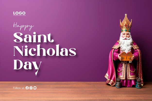 PSD happy sinterklaas banner sjabloon