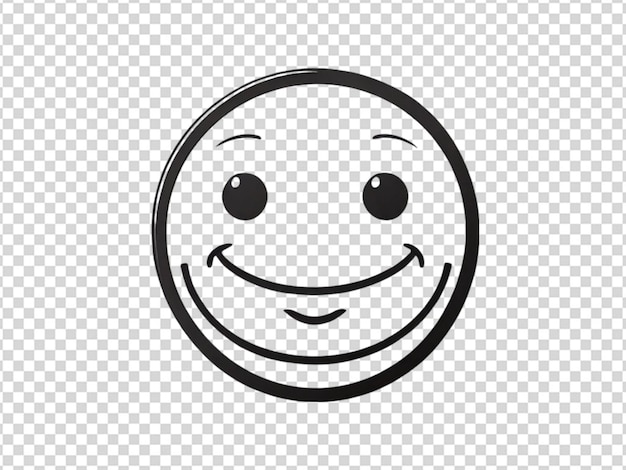 PSD happy smiley face o emoticon line art icon png trasparente