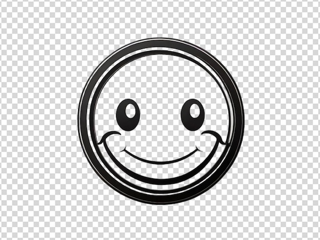 PSD happy smiley face o emoticon line art icon png trasparente