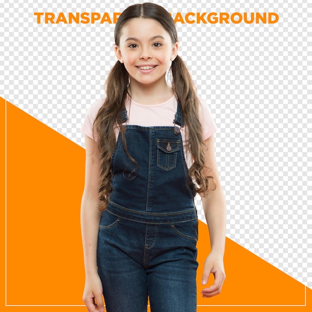 happy smiling girl with transparent background