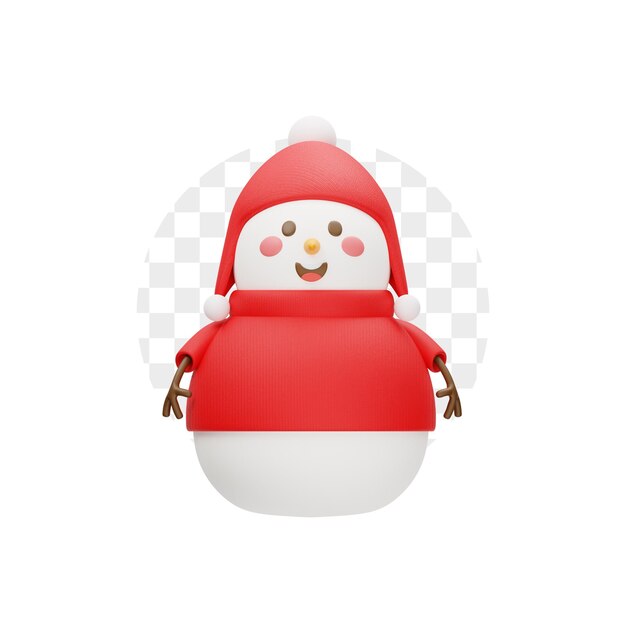 PSD happy snowman winter 3d icon