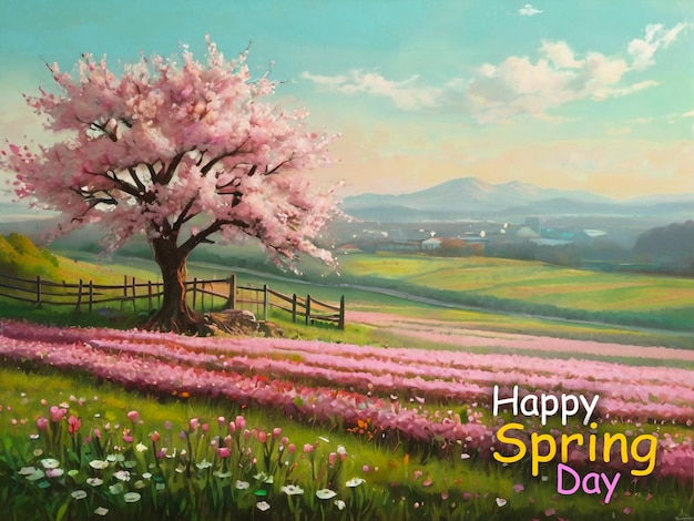 PSD happy spring day