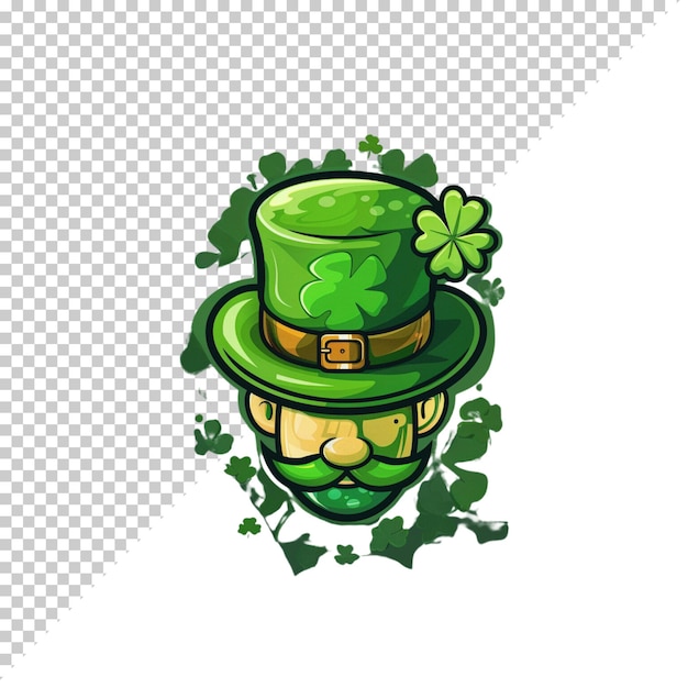 PSD happy st patriks day banner element with ribbon and shamrock leaf gold coins and beer mug isolatedp