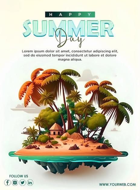 PSD happy summer day template