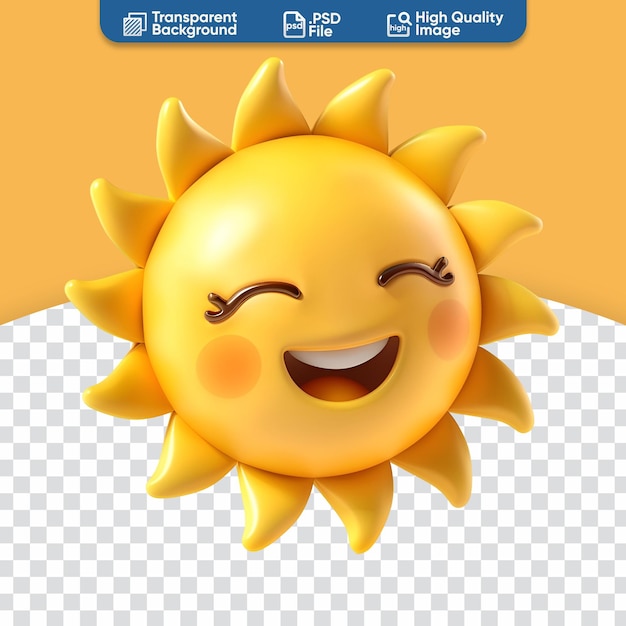 Happy Sun in 3D Cartoon Style for a Sunny Season
