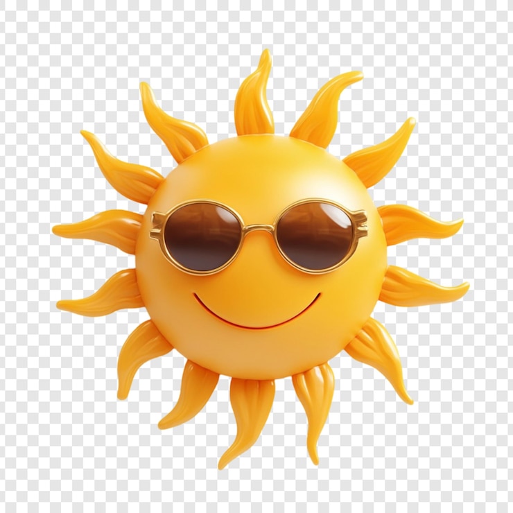 PSD happy sun wearing sunglasses summer fun