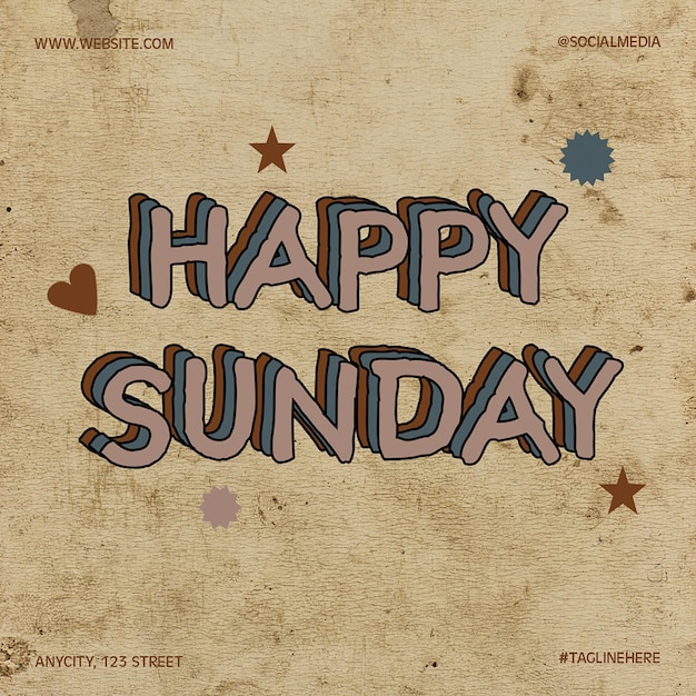 PSD happy sunday psd instagram post template design typography