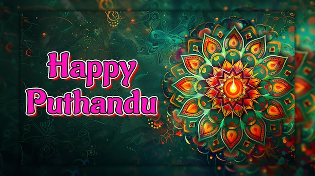 PSD felice anno nuovo tamil puthandu celebrazione india festival sfondo per il post sui social media