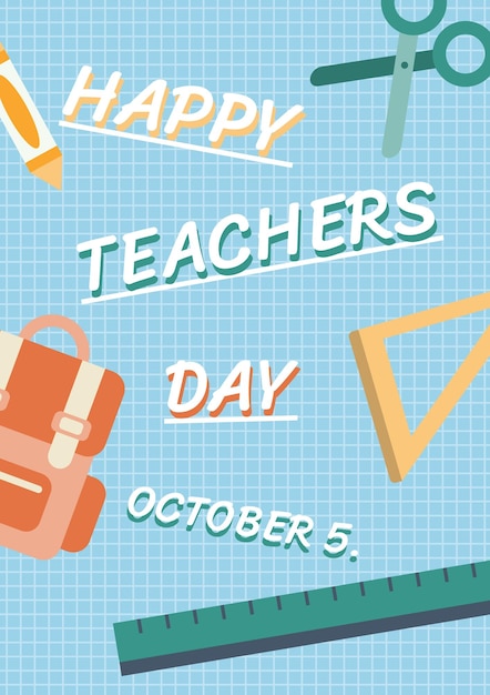 Happy teachers day card background design poster