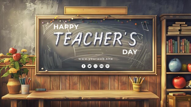 PSD happy teachers day celebrating design template free psd