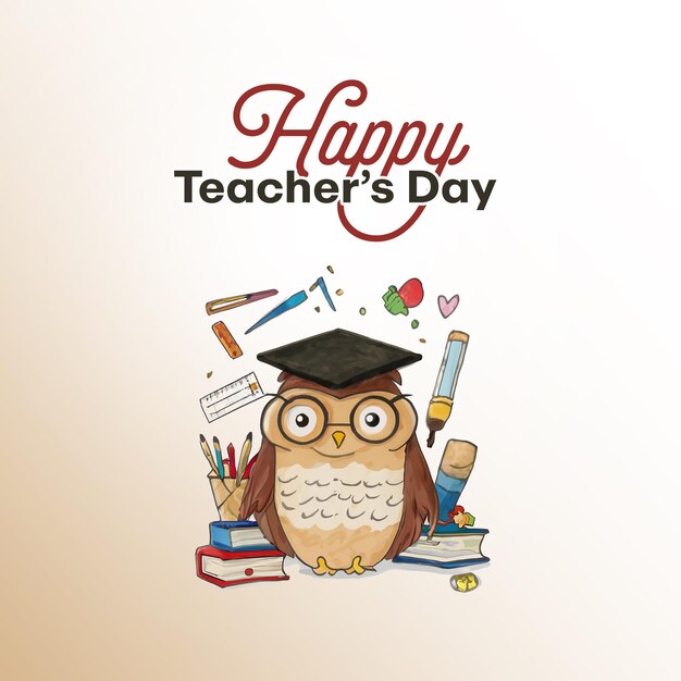 PSD buona giornata degli insegnanti design creativo e bello per i social media per la buona giornata degli insegnanti