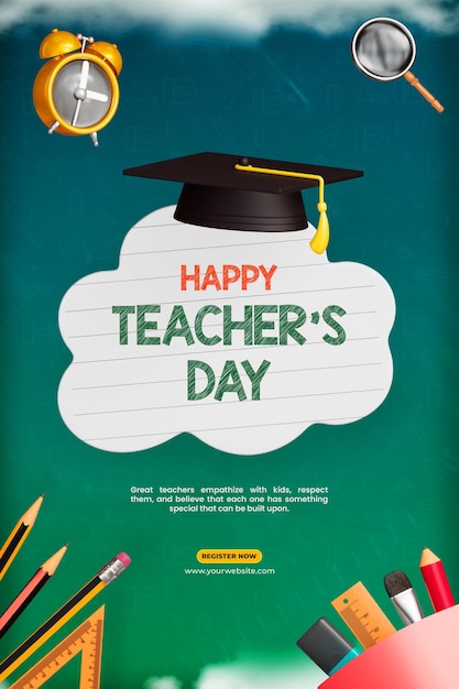 PSD happy teachers day social media stories template