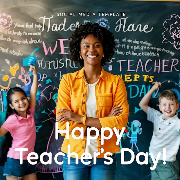 Happy teachers day social media template
