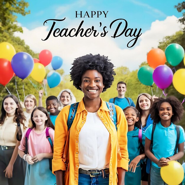 PSD happy teachers day social media template