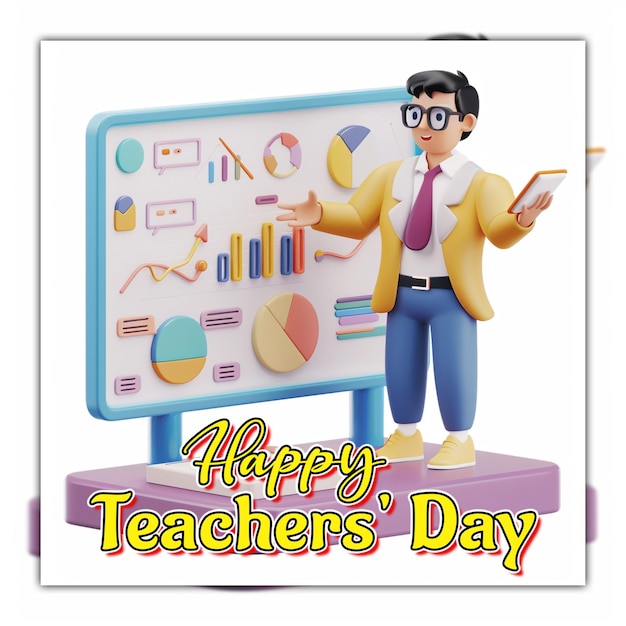 PSD felice giornata degli insegnanti, giornata mondiale degli insegnanti e celebrazione degli studenti.