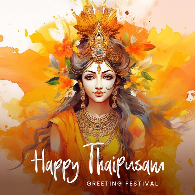 Happy thaipusam celebration poster indian festival celebrated by tamil people