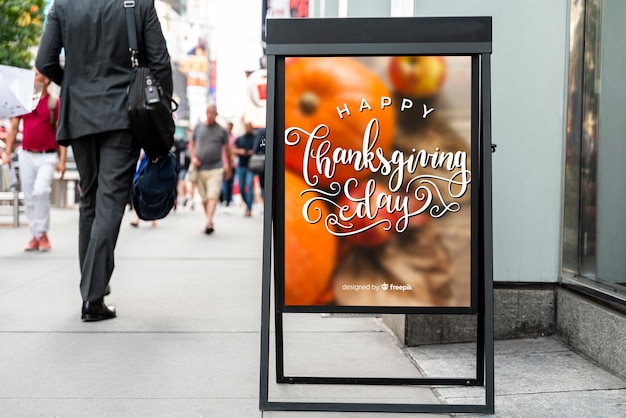 Happy thanksgiving billboard mock-up