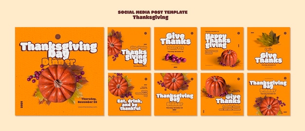 PSD happy thanksgiving day ig posts collectie