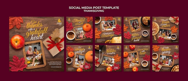 PSD happy thanksgiving day ig posts collection