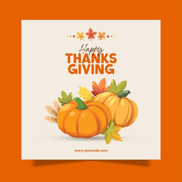 happy thanksgiving day post design psd template