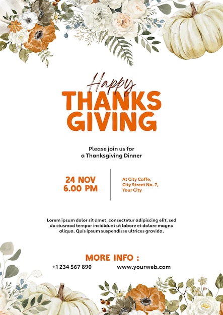 Happy thanksgiving day post design psd template