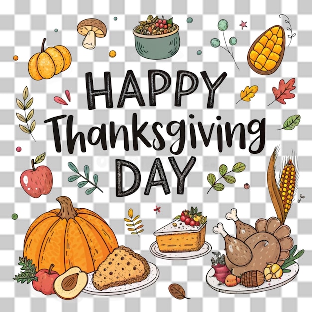 happy thanksgiving day transparent background