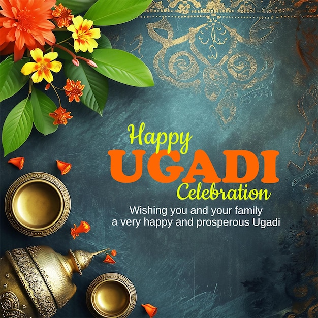 Happy ugadi indian traditional festival background