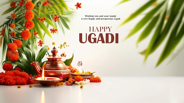 Happy ugadi indian traditional festival background